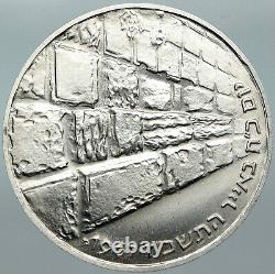 1967 Israel Tsahal 6 Jour Mur De Lamentation De Guerre Ancien Jérusalem Argent 10 Lirot Coin I88512