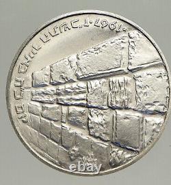 1967 Israel Tsahal 6 Jour Mur De Lamentation De Guerre Ancien Jérusalem Argent 10 Lirot Coin I94250
