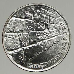 1967 Israel Tsahal 6 Jour Mur De Lamentation De Guerre Ancien Jérusalem Argent 10 Lirot Coin I94422