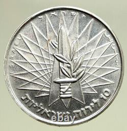 1967 Israel Tsahal 6 Jour Mur De Lamentation De Guerre Ancien Jérusalem Argent 10 Lirot Coin I95050