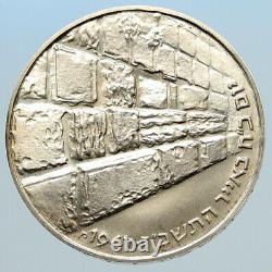 1967 Israel Tsahal 6 Jour Mur De Lamentation De Guerre Ancien Jérusalem Argent 10 Lirot Coin I96879