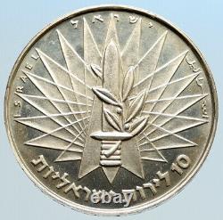 1967 Israel Tsahal 6 Jour Mur De Lamentation De Guerre Ancien Jérusalem Argent 10 Lirot Coin I96879