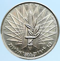 1967 Israel Tsahal 6 Jour Mur De Lamentation De Guerre Ancien Jérusalem Argent 10 Lirot Coin I97216