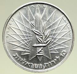 1967 Israel Tsahal 6 Jour Mur De Lamentation De Guerre Old Jérusalem Argent 10 Lirot Coin I94988