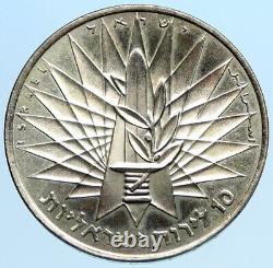 1967 Israel Tsahal 6 Jour Mur De Lamentation De Guerre Old Jérusalem Argent 10 Lirot Coin I97309