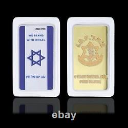 Barre d'argent 1 oz 999 Israël Étoile de David Symbole de l'IDF Ltd Ed. De 250 PC Peinture
