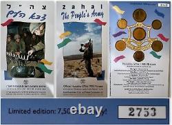 Ensemble de pièces officielles de Hanoucca 1995 en édition limitée à seulement 7500 ensembles IDF Israël.