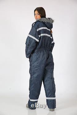 Hommes Femmes Idf Marine Bleu Habit De Neige Vêtements D'hiver Ski Neige Costume Large Réflecteur