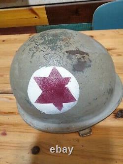Idf Yom Kippour War Medic Helmet With Liner No Chin Strap Estampillé Wow