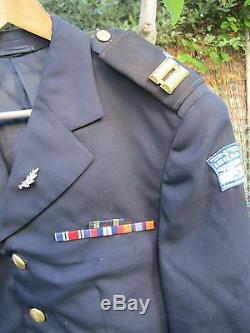 Isfel Idf La Veste Officier De La Robe Marine, Ranks, Rubans, Badges! Auth. Vieux