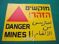 Israel Idf Army Danger Mines Signe Coloré! Au Revoir. Nouveau. Unique. Rare