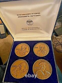 Israël, Série De 4 Médailles D'état Des Fdi, 98g, Bronze 1972 1987