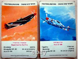 Jeu de cartes de l'armée de l'air israélienne 1960 HÉBREU - Avion hélicoptère JUIF IAF