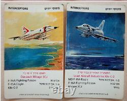 Jeu de cartes de l'armée de l'air israélienne 1960 HÉBREU - Avion hélicoptère JUIF IAF