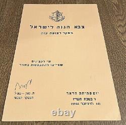 Lieutenant-colonel Haim Gaon de l'IDF, 2 signatures Commandant de la bande de Gaza 1956, Timbres de Gaza