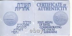 Médaille d'État en or 14 carats de 17g de la marine de l'IDF INS Dakar de 2002 en Israël