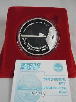 Navires de la marine israélienne de 2005, chars de l'IDF, médaille de bateau de débarquement de 50 mm, 49 g en argent + certificat d'authenticité