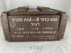 Original Idf 9mm Zahal Wooden Munitions Ammo Box Caisse Armée Israélienne