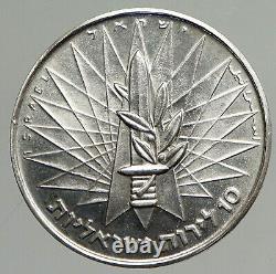 Pièce de 10 lirot en argent de la vieille ville de Jérusalem, Mur des Lamentations, guerre des 6 jours de l'IDF en Israël en 1967 (i94185).