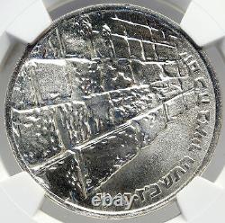 Pièce de monnaie en argent de 10 L NGC d'Israël IDF de 1967 remportée lors de la guerre des 6 jours avec le Mur des Lamentations de Jérusalem