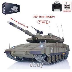 Tank RC HengLong avec tourelle à 360°, édition de mise à niveau rotative IDF Merkava MK IV 3958, à l'échelle 1/16.