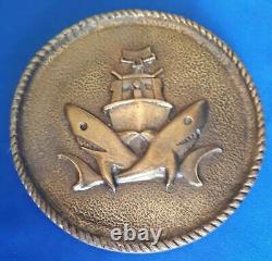 Unité Des Navires De Patrouille De La Marine Israélienne Vtg Ancien Bouclier De Plaque De Bronze