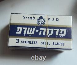 Vintage Razor Blade Shekem 50 Packs Scellés Army Israel Idf Soldier Ration 1960's